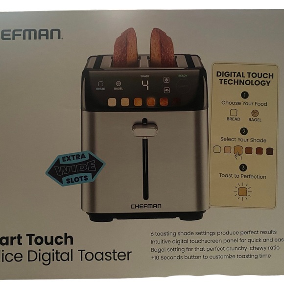 Details
 Chefman
Color Smart Touch Digital 2 Slice Toaster. 
Brand New. - Picture 7 of 7